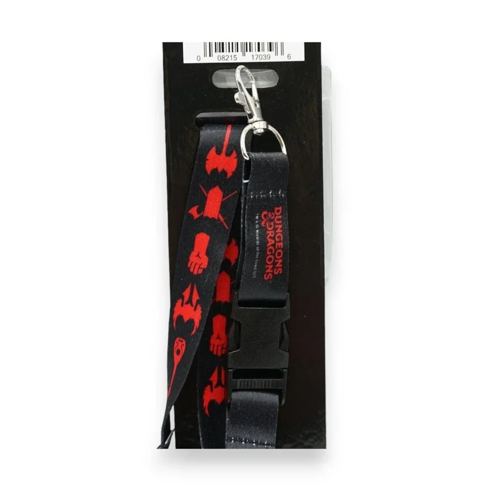 Dungeons and Dragons RPG Logos Lanyard with Skull Badge Holder NEW‎